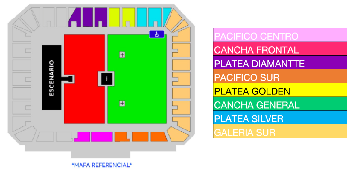 Mapa Robbie Williams Chile