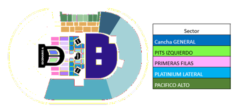 Plano Sectores Karol G Santiago 2027